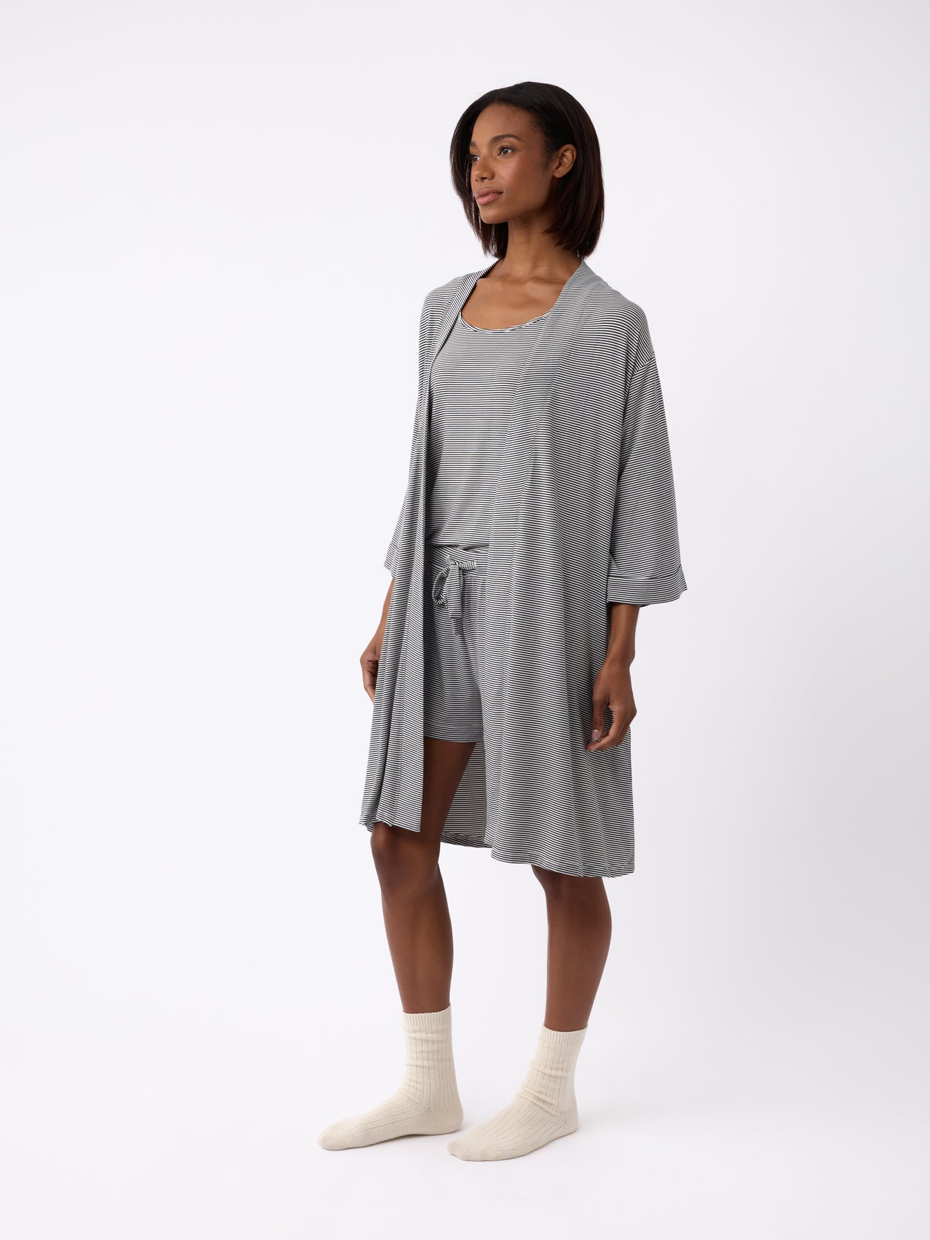 Women's Bamboo Stretch-Knit Kimono Robe
