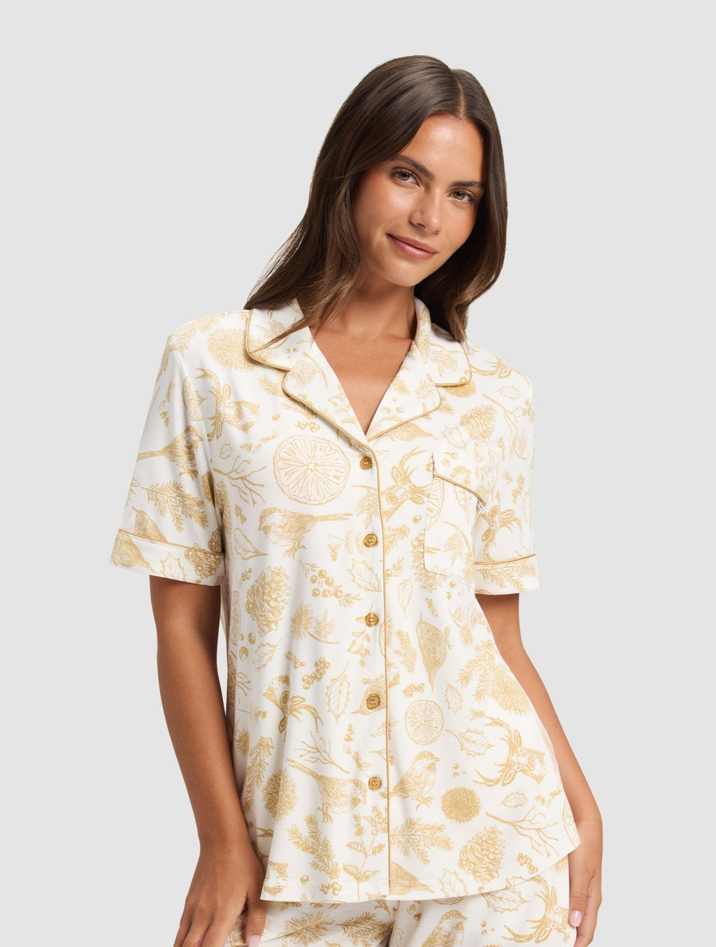 Women's Bamboo Stretch-Knit Short Sleeve & Pant Pajama Set