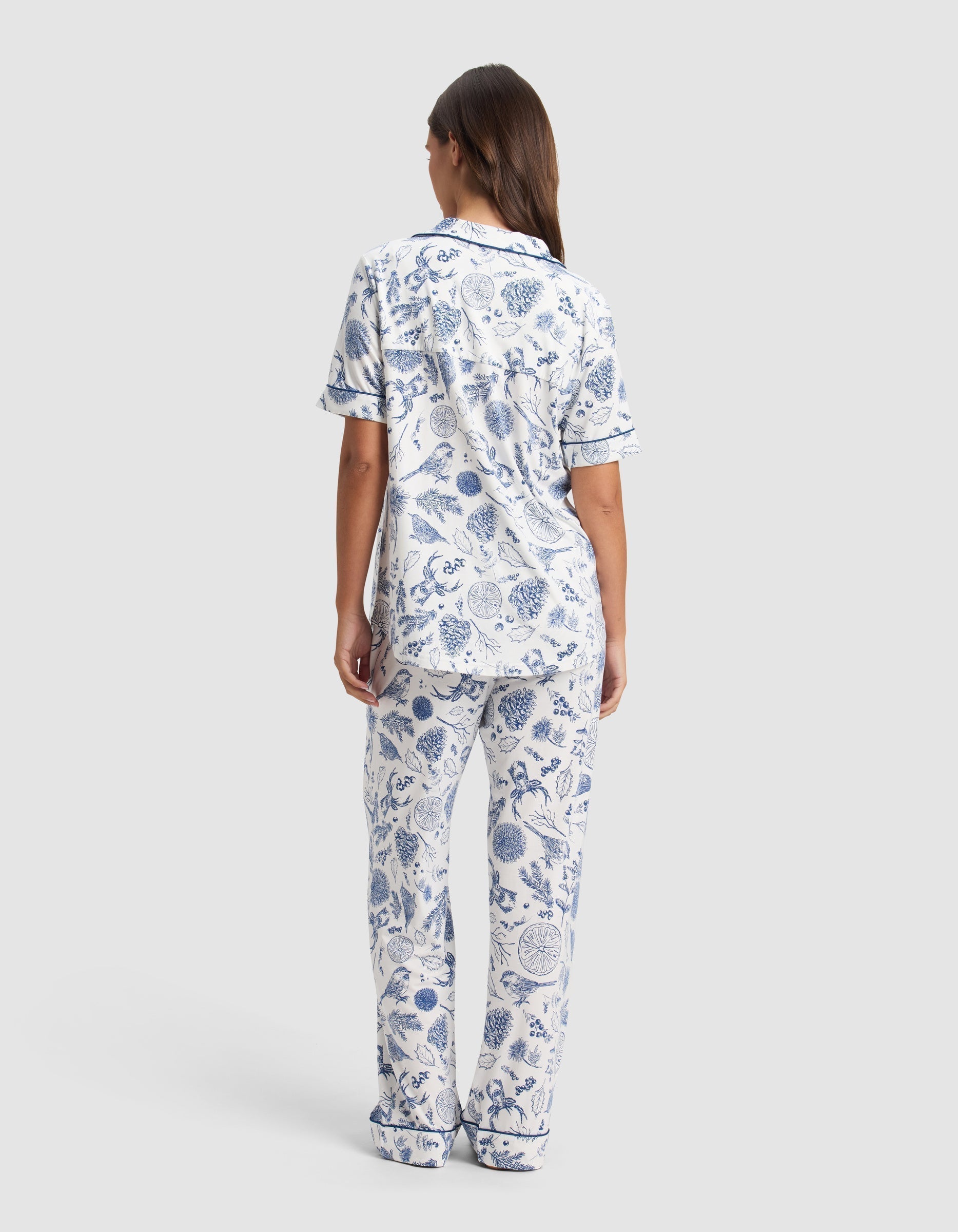 Women's Bamboo Stretch-Knit Short Sleeve & Pant Pajama Set