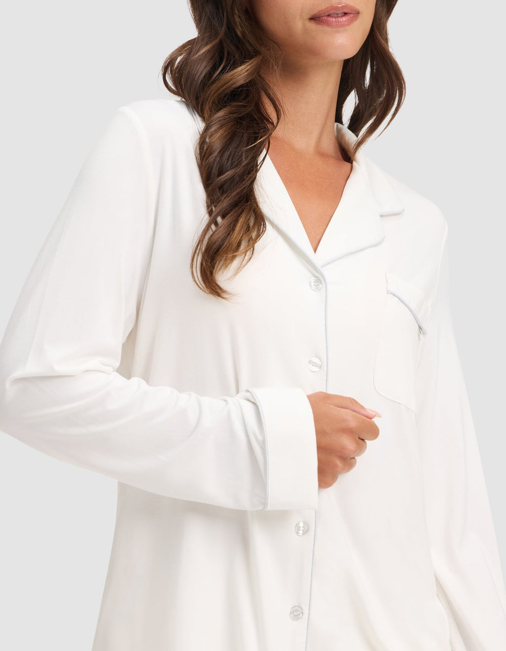 Women's Bamboo Stretch-Knit Long Sleeve Pajama Top TALL