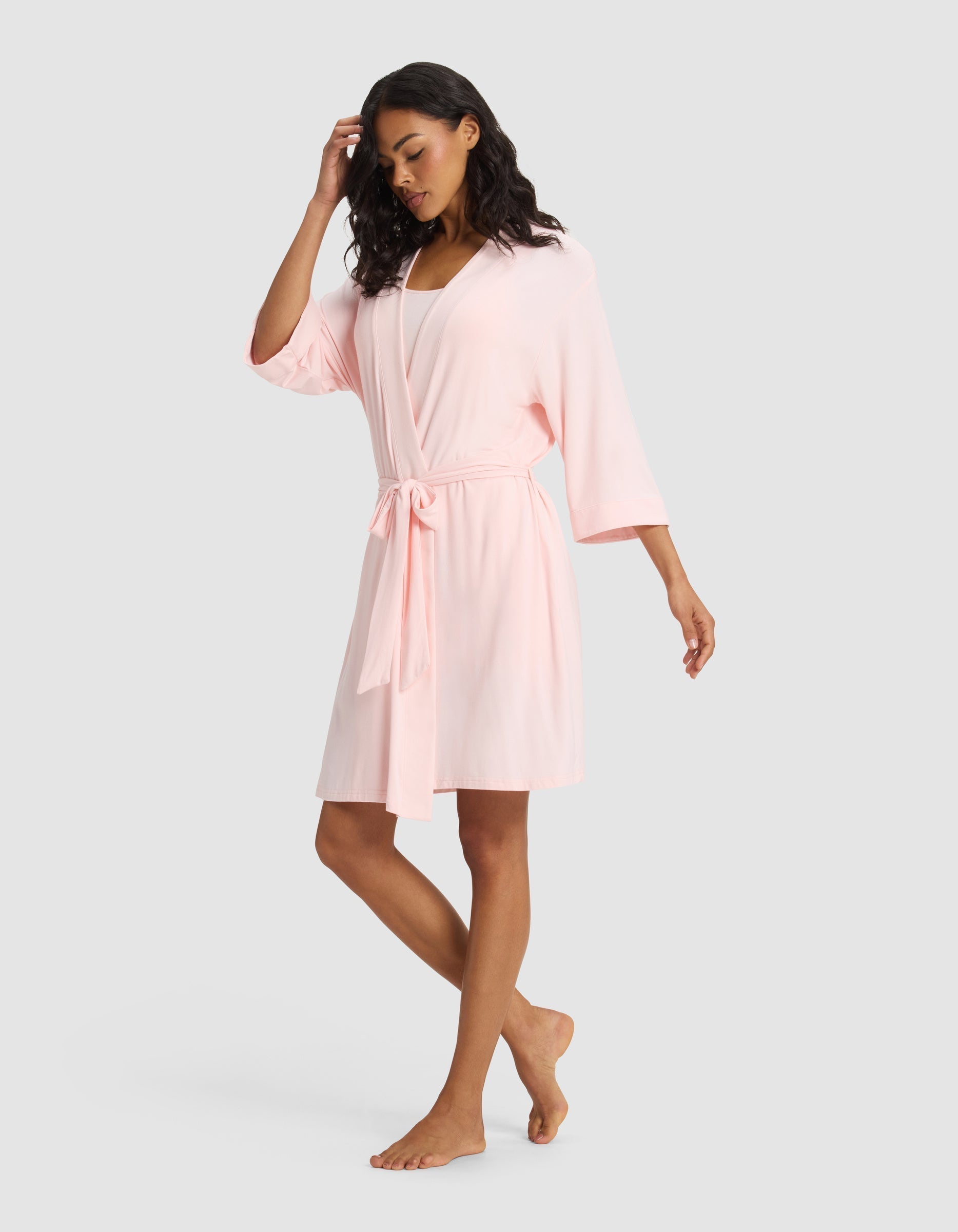 Women's Bamboo Stretch-Knit Kimono Robe